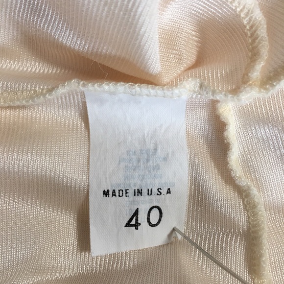 Vtg full nylon slip Tessie Made in USA cream lace Tag 40 (Bust @34”) EUC Y2K - Picture 7 of 15